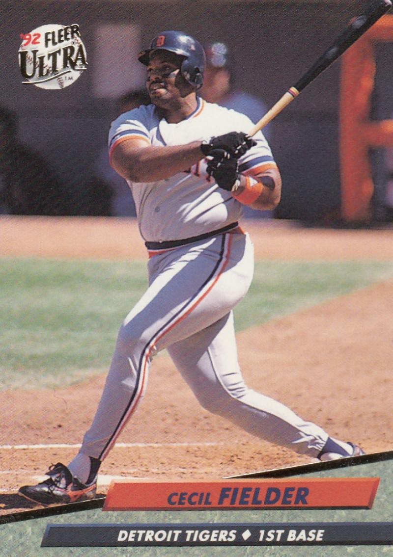 1992 Fleer Ultra Baseball #59 Cecil Fielder Detroit Tigers Image 1