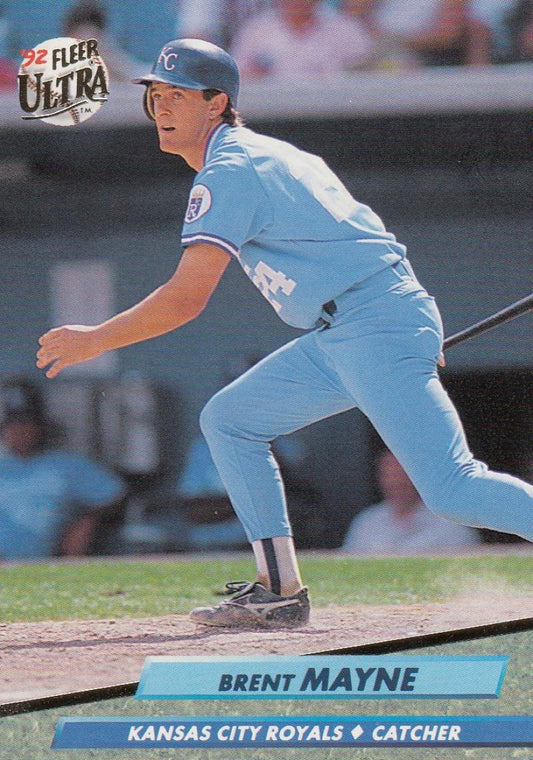 1992 Fleer Ultra Baseball #74 Brent Mayne  Kansas City Royals  Image 1