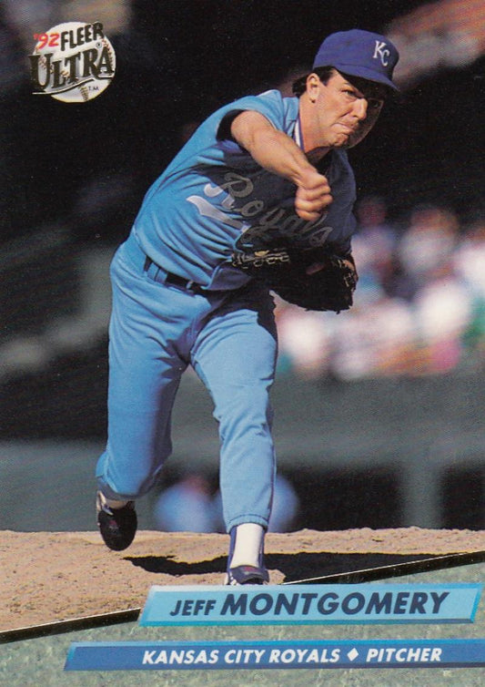 1992 Fleer Ultra Baseball #76 Jeff Montgomery  Kansas City Royals  Image 1