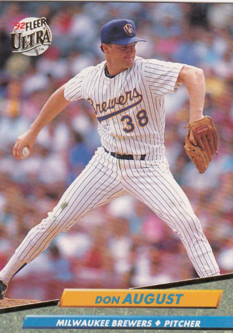 1992 Fleer Ultra Baseball #78 Don August Milwaukee Brewers Image 1