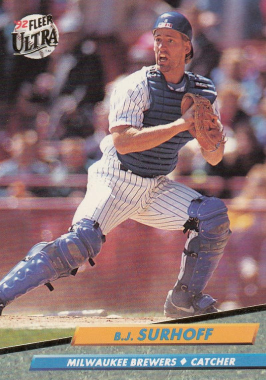 1992 Fleer Ultra Baseball #85 B.J. Surhoff  Milwaukee Brewers  Image 1
