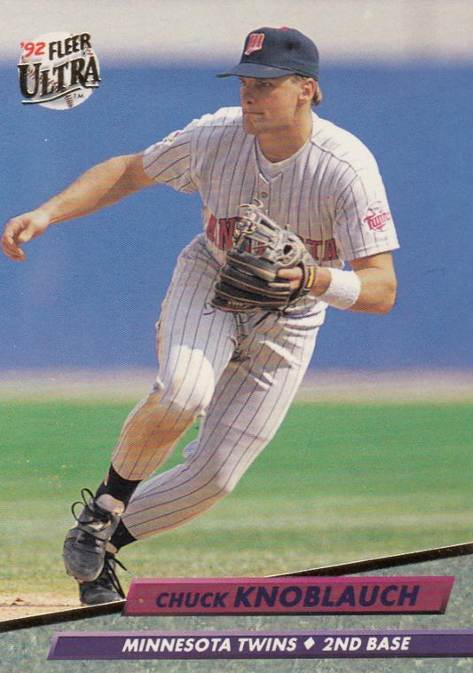 1992 Fleer Ultra Baseball #93 Chuck Knoblauch  Minnesota Twins  Image 1
