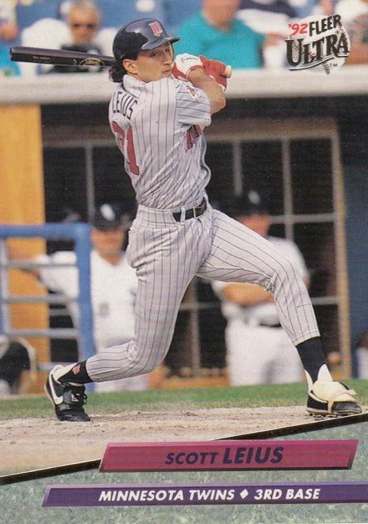 1992 Fleer Ultra Baseball #94 Scott Leius  Minnesota Twins  Image 1