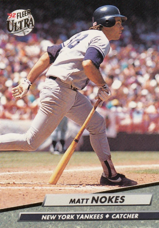 1992 Fleer Ultra Baseball #107 Matt Nokes  New York Yankees  Image 1