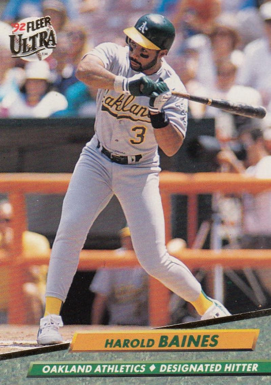 1992 Fleer Ultra Baseball #109 Harold Baines  Oakland Athletics  Image 1