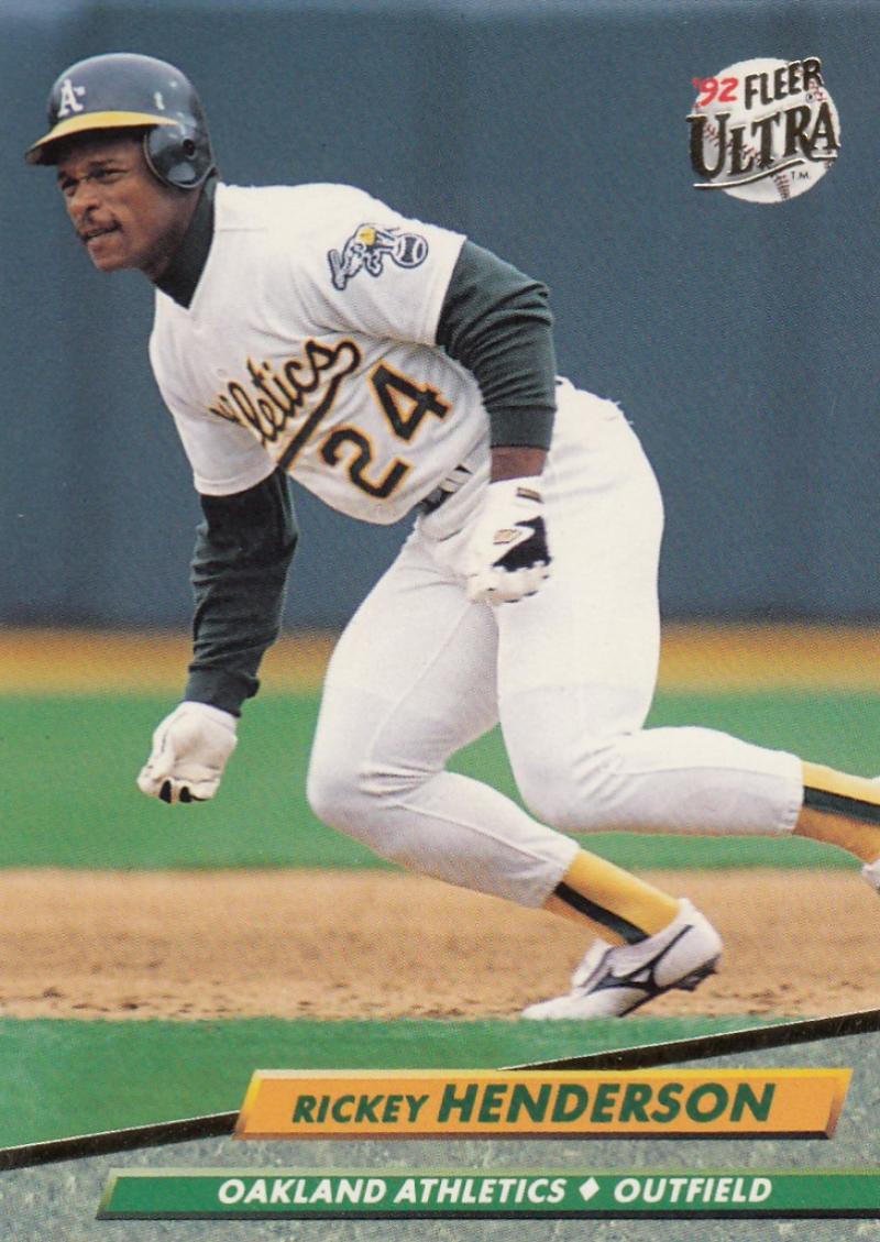 1992 Fleer Ultra Baseball #114 Rickey Henderson Oakland Athletics Image 1