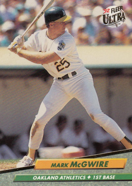 1992 Fleer Ultra Baseball #115 Mark McGwire  Oakland Athletics  Image 1