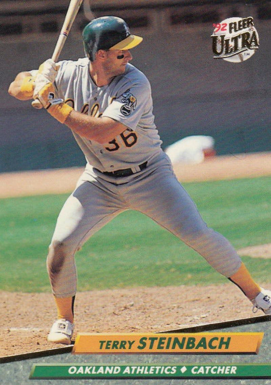 1992 Fleer Ultra Baseball #116 Terry Steinbach  Oakland Athletics  Image 1