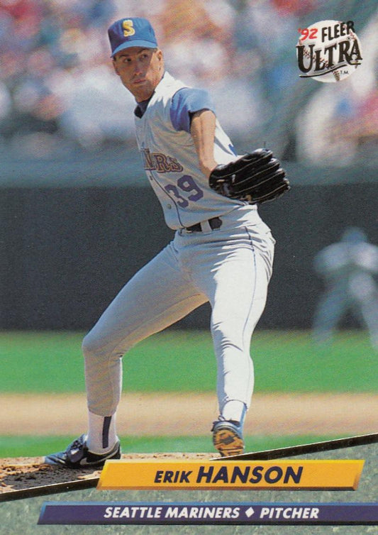 1992 Fleer Ultra Baseball #124 Erik Hanson  Seattle Mariners  Image 1