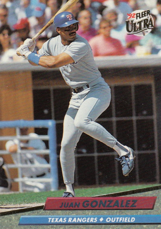 1992 Fleer Ultra Baseball #132 Juan Gonzalez  Texas Rangers  Image 1