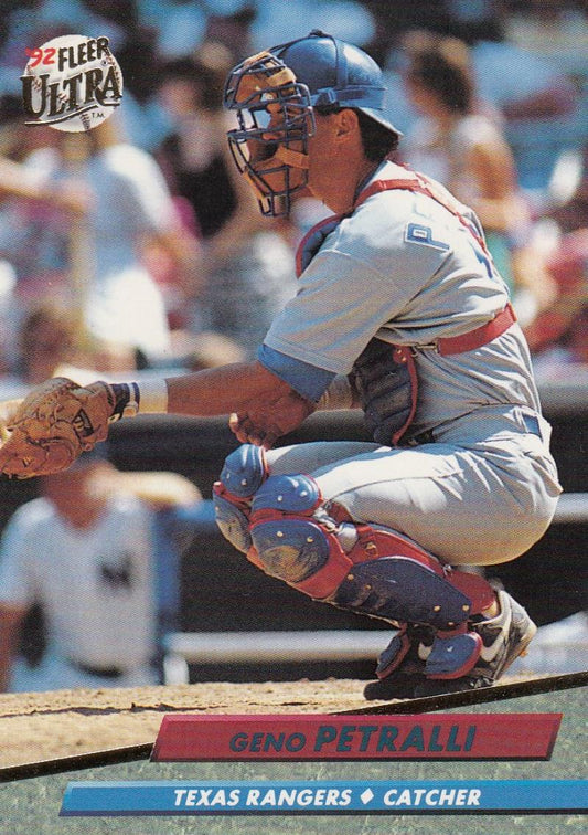 1992 Fleer Ultra Baseball #138 Geno Petralli  Texas Rangers  Image 1
