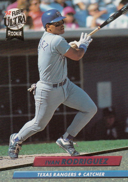 1992 Fleer Ultra Baseball #139 Ivan Rodriguez  Texas Rangers  Image 1