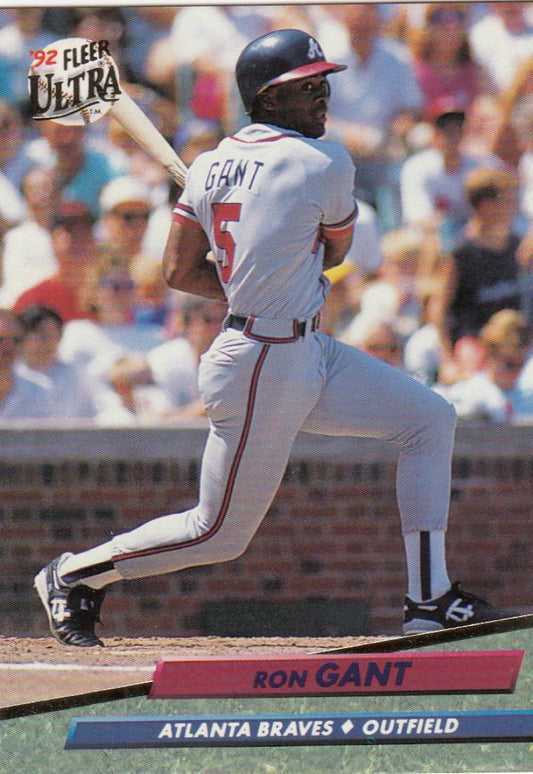 1992 Fleer Ultra Baseball #161 Ron Gant  Atlanta Braves  Image 1