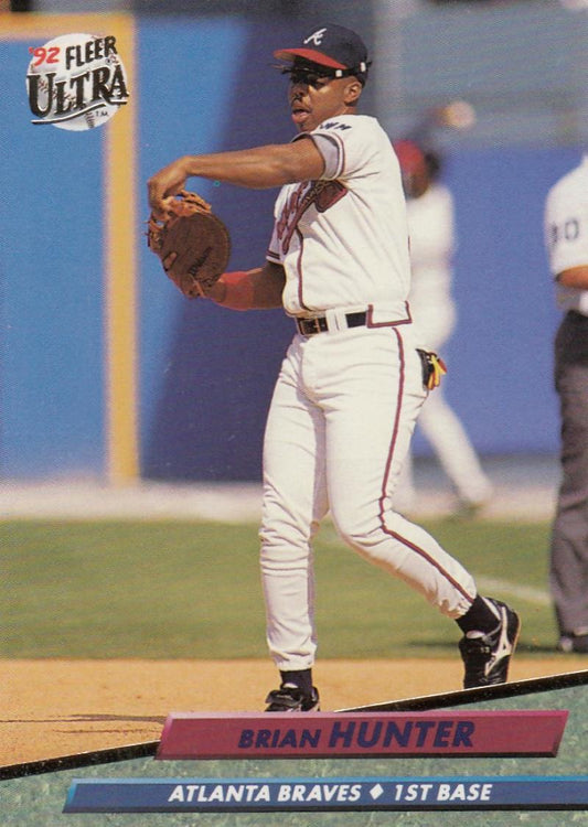1992 Fleer Ultra Baseball #163 Brian Hunter  Atlanta Braves  Image 1