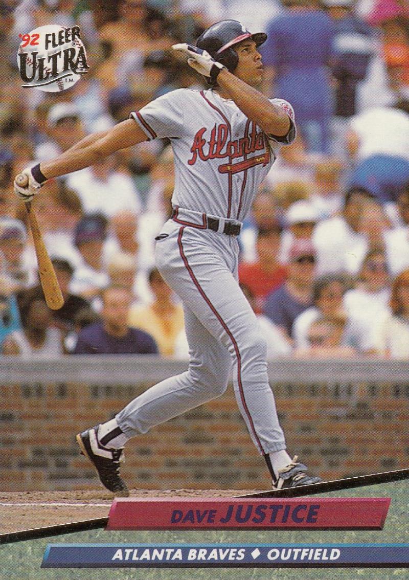 1992 Fleer Ultra Baseball #164 David Justice Atlanta Braves Image 1