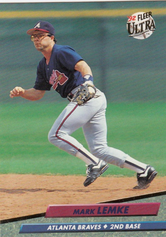 1992 Fleer Ultra Baseball #165 Mark Lemke  Atlanta Braves  Image 1