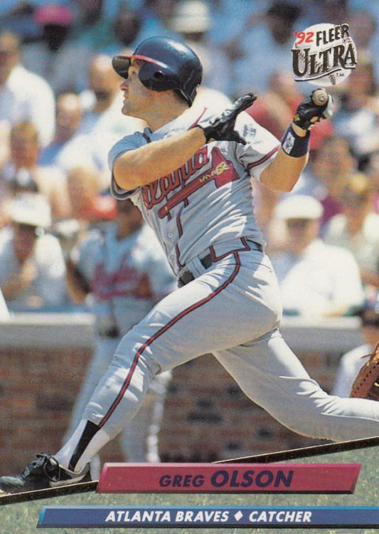 1992 Fleer Ultra Baseball #166 Greg Olson  Atlanta Braves  Image 1