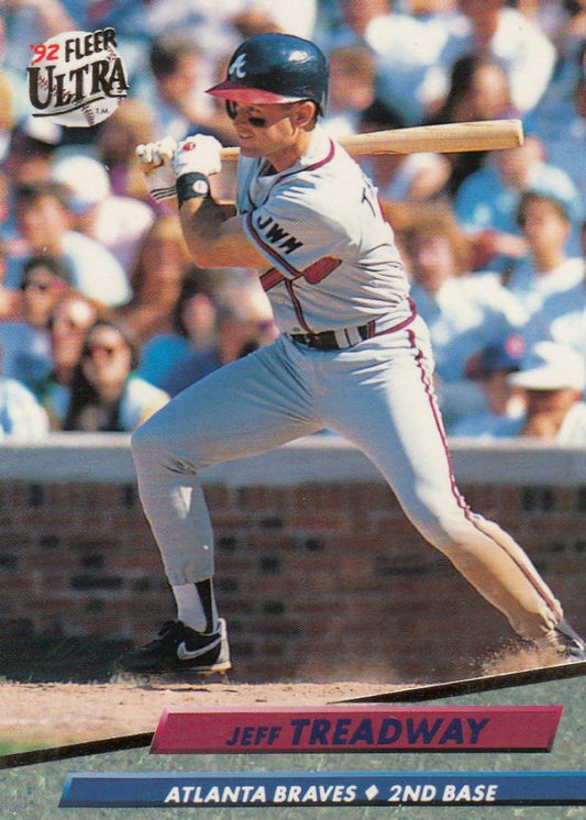 1992 Fleer Ultra Baseball #171 Jeff Treadway  Atlanta Braves  Image 1