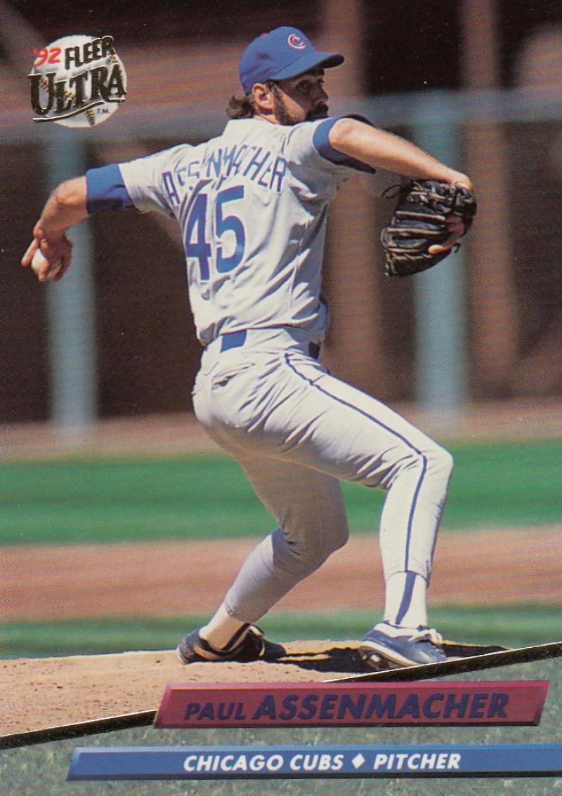 1992 Fleer Ultra Baseball #172 Paul Assenmacher Chicago Cubs Image 1