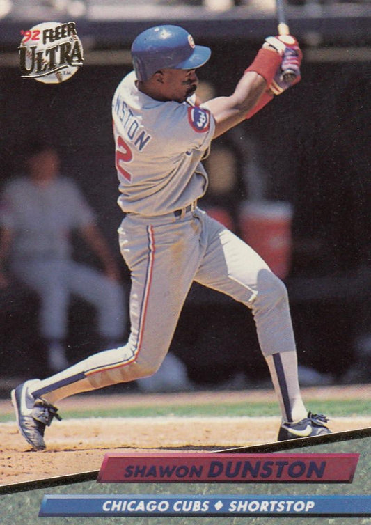 1992 Fleer Ultra Baseball #174 Shawon Dunston  Chicago Cubs  Image 1
