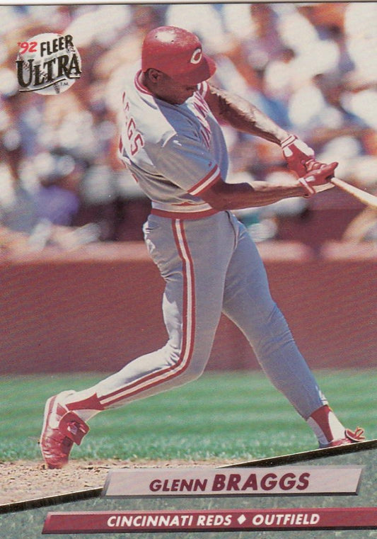 1992 Fleer Ultra Baseball #185 Glenn Braggs  Cincinnati Reds  Image 1