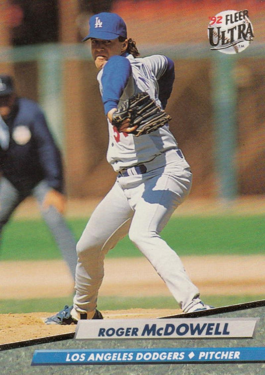 1992 Fleer Ultra Baseball #214 Roger McDowell  Los Angeles Dodgers  Image 1