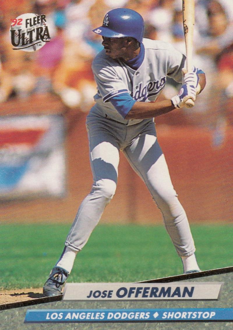 1992 Fleer Ultra Baseball #215 Jose Offerman Los Angeles Dodgers Image 1