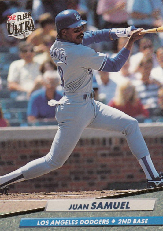 1992 Fleer Ultra Baseball #216 Juan Samuel  Los Angeles Dodgers  Image 1