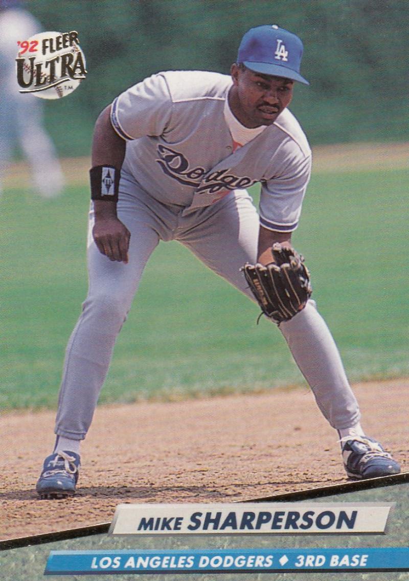 1992 Fleer Ultra Baseball #218 Mike Sharperson Los Angeles Dodgers Image 1