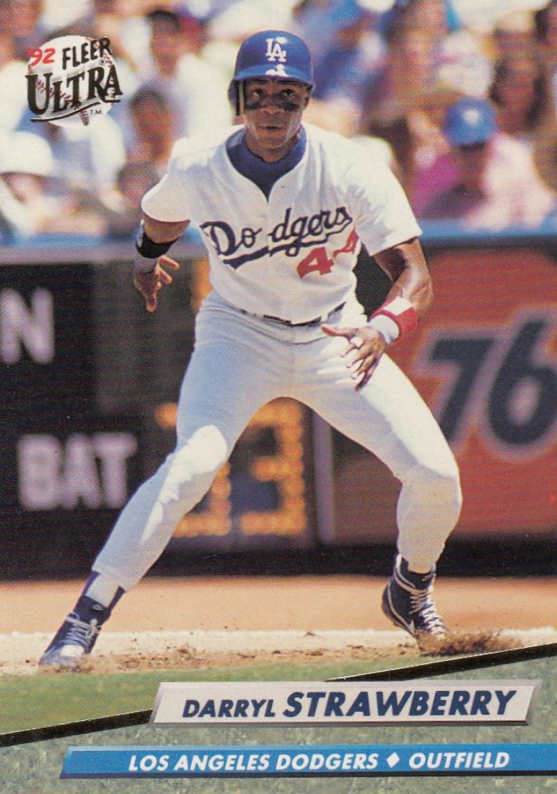 1992 Fleer Ultra Baseball #219 Darryl Strawberry Los Angeles Dodgers Image 1