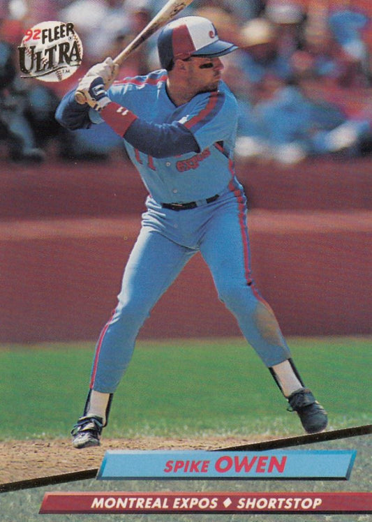 1992 Fleer Ultra Baseball #224 Spike Owen  Montreal Expos  Image 1