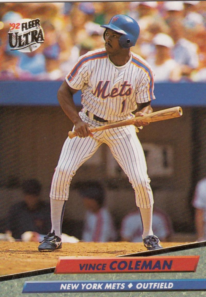 1992 Fleer Ultra Baseball #229 Vince Coleman New York Mets Image 1