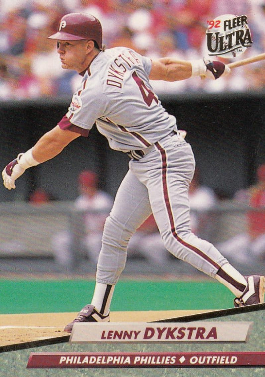 1992 Fleer Ultra Baseball #241 Lenny Dykstra  Philadelphia Phillies  Image 1