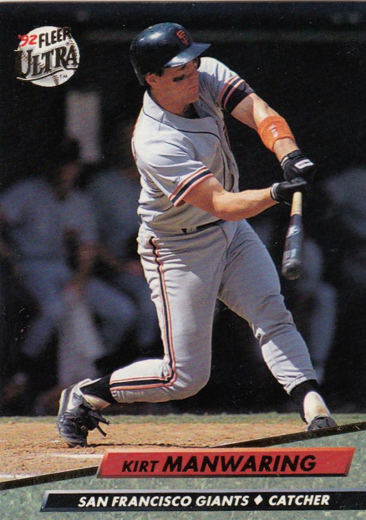 1992 Fleer Ultra Baseball #293 Kirt Manwaring  San Francisco Giants  Image 1