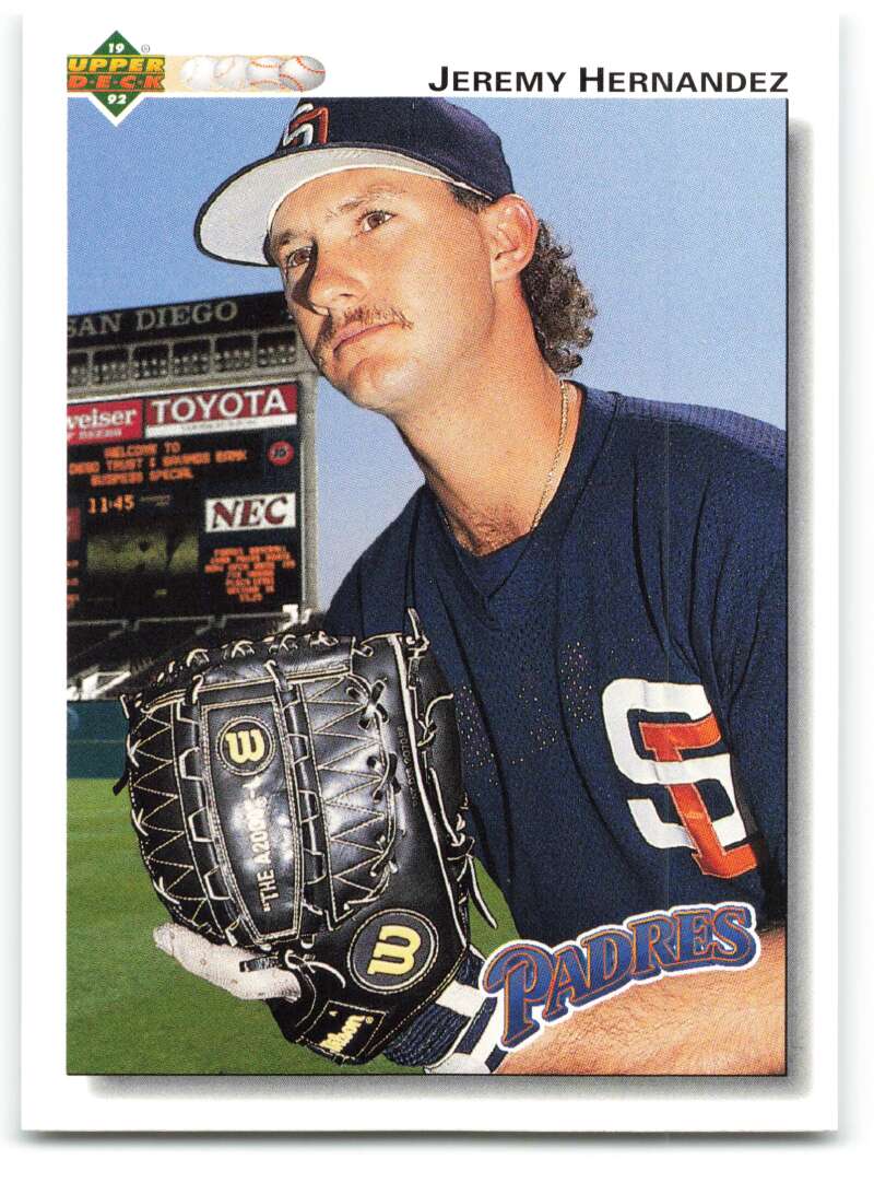 1992 Upper Deck #42 Jeremy Hernandez RC Rookie San Diego Padres Image 1