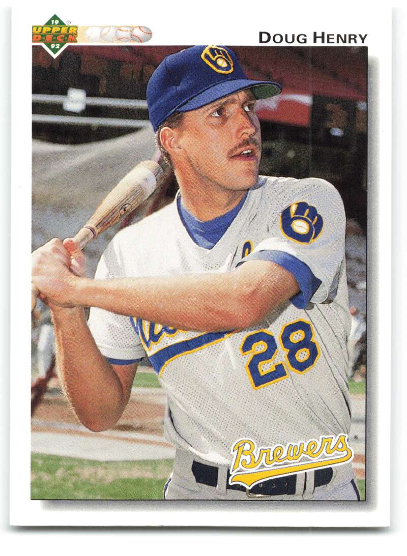 1992 Upper Deck #43 Doug Henry RC Rookie Milwaukee Brewers Image 1