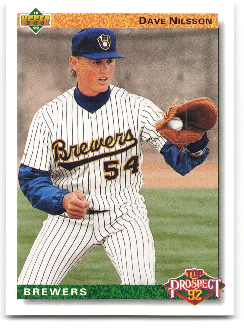 1992 Upper Deck #57 Dave Nilsson Milwaukee Brewers Image 1