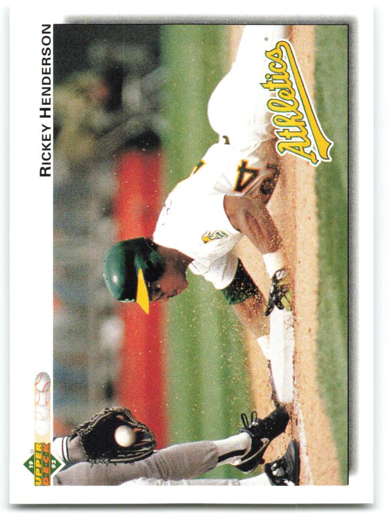 1992 Upper Deck #155 Rickey Henderson Oakland Athletics Image 1