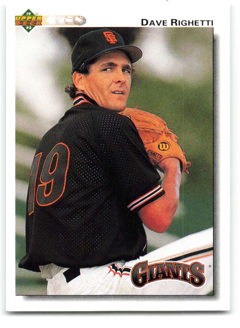 1992 Upper Deck #171 Dave Righetti San Francisco Giants Image 1