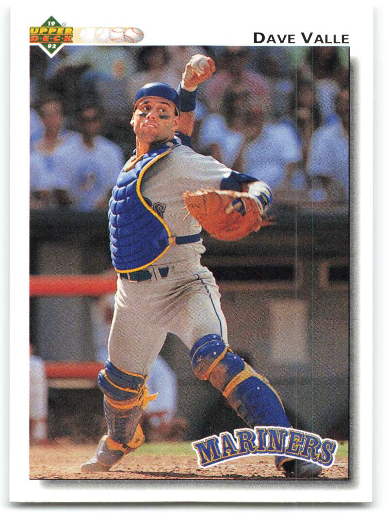 1992 Upper Deck #182 Dave Valle Seattle Mariners Image 1