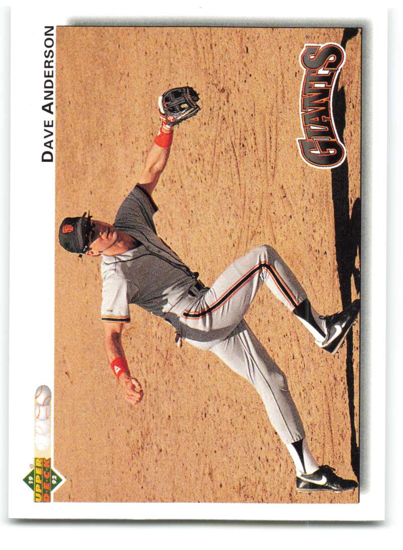 1992 Upper Deck #290 Dave Anderson San Francisco Giants Image 1
