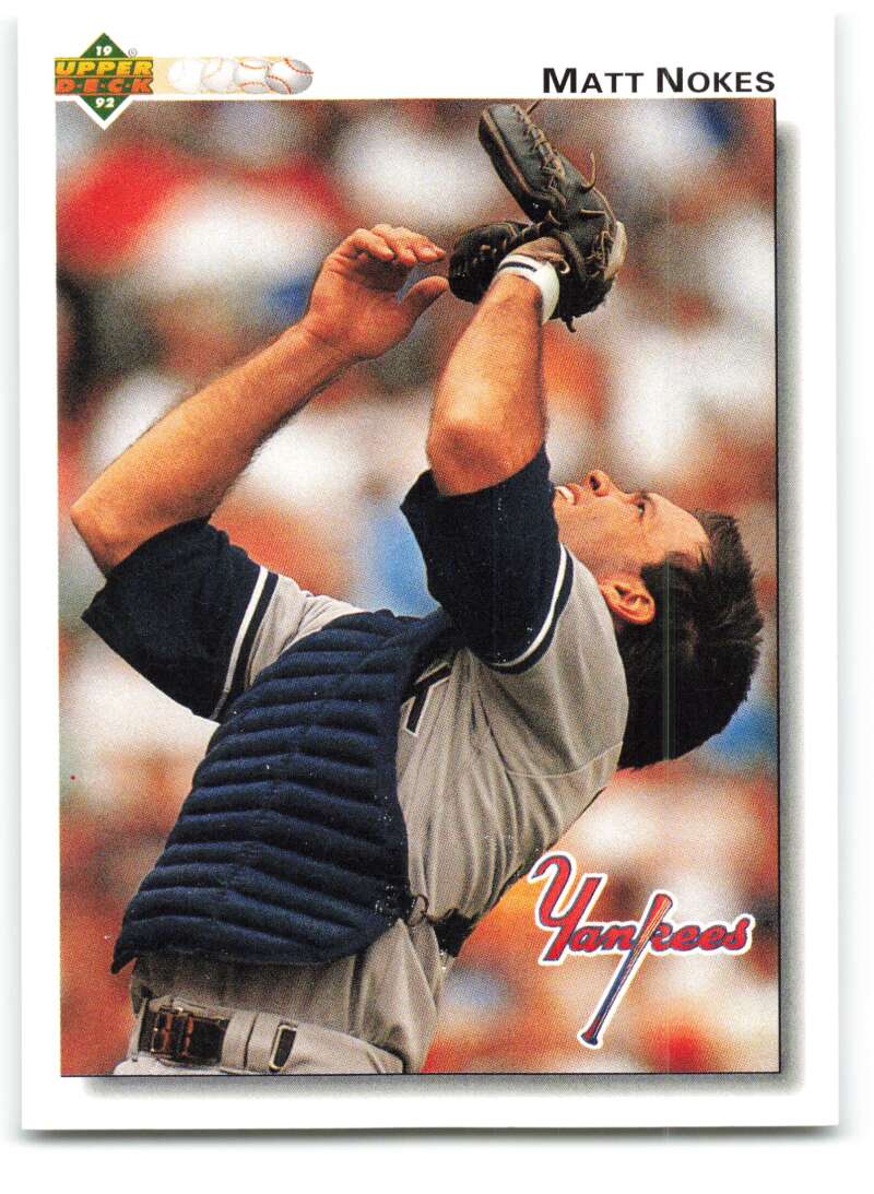 1992 Upper Deck #295 Matt Nokes New York Yankees Image 1