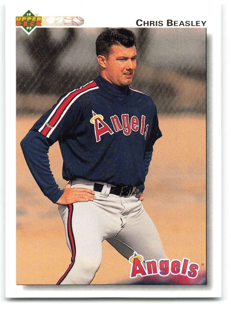 1992 Upper Deck #614 Chris Beasley RC Rookie California Angels Image 1