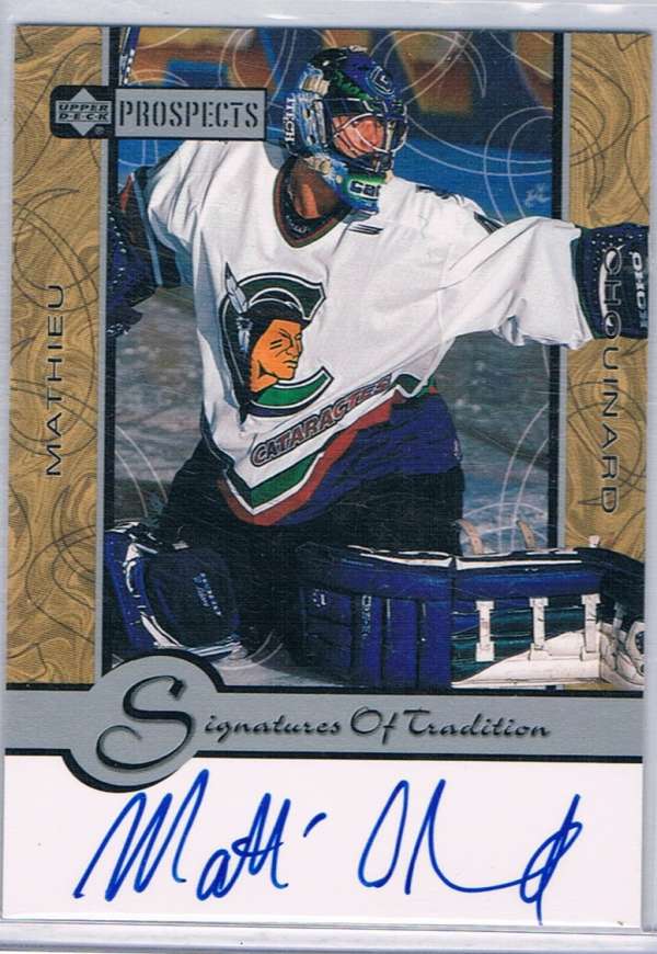 1999-00 UD Prospects Signatures of Tradition #MC Mathieu Chouinard Auto 04156 Image 1