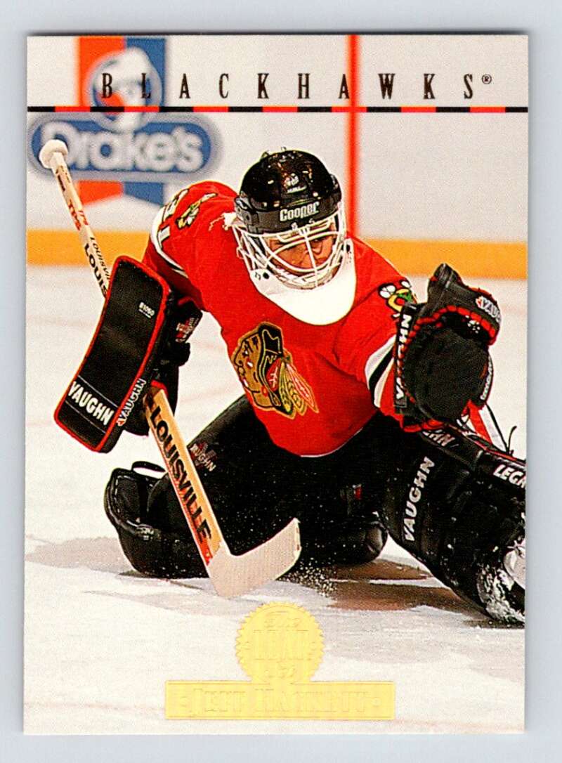 1994-95 Leaf #128 Jeff Hackett Chicago Blackhawks Image 1