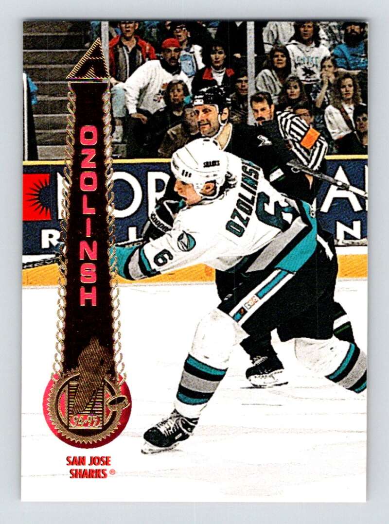 1994-95 Pinnacle #22 Sandis Ozolinsh San Jose Sharks Image 1