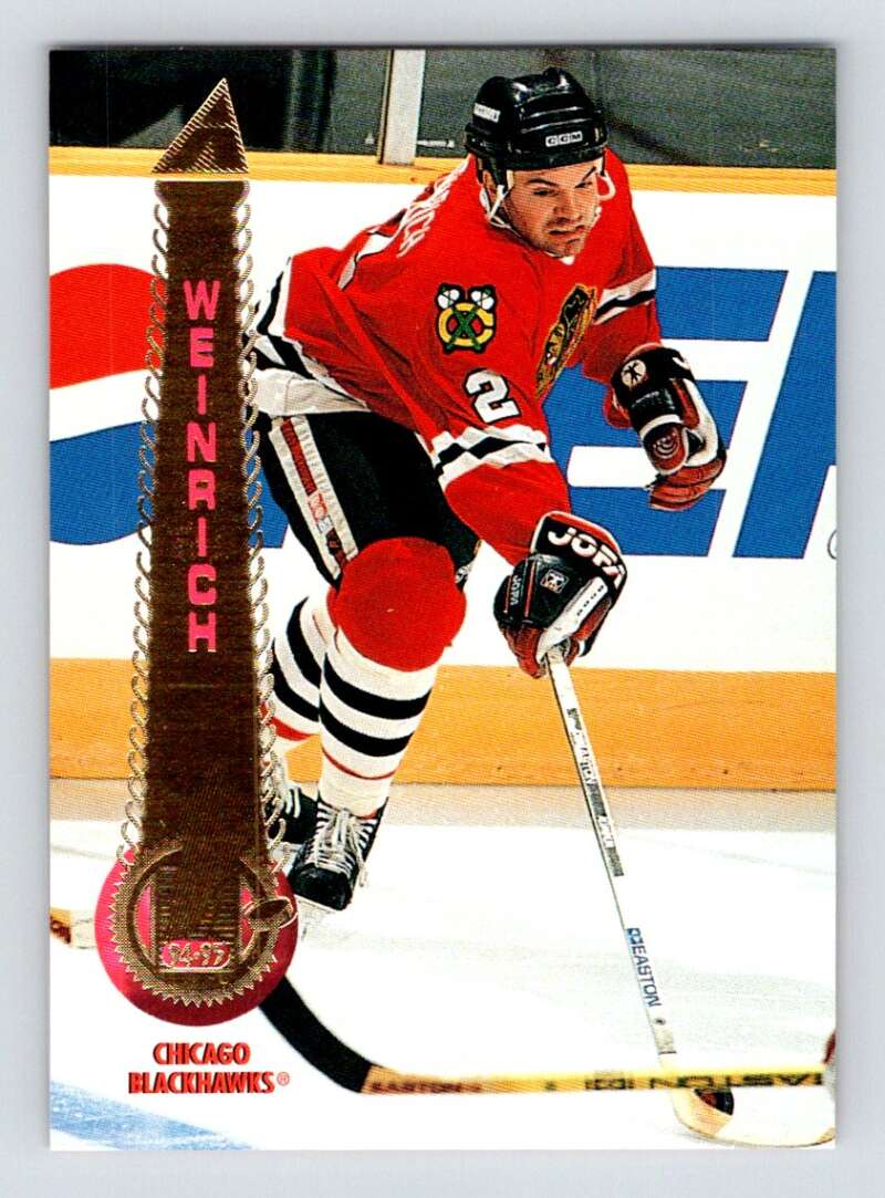 1994-95 Pinnacle #186 Eric Weinrich Chicago Blackhawks Image 1