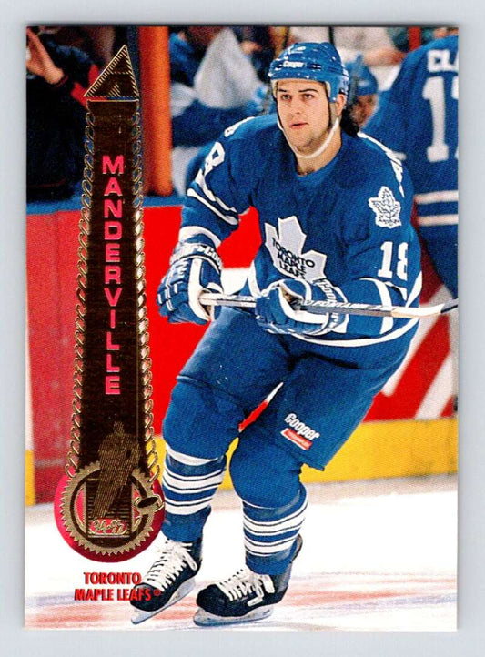 1994-95 Pinnacle #454 Kent Manderville  Toronto Maple Leafs  Image 1