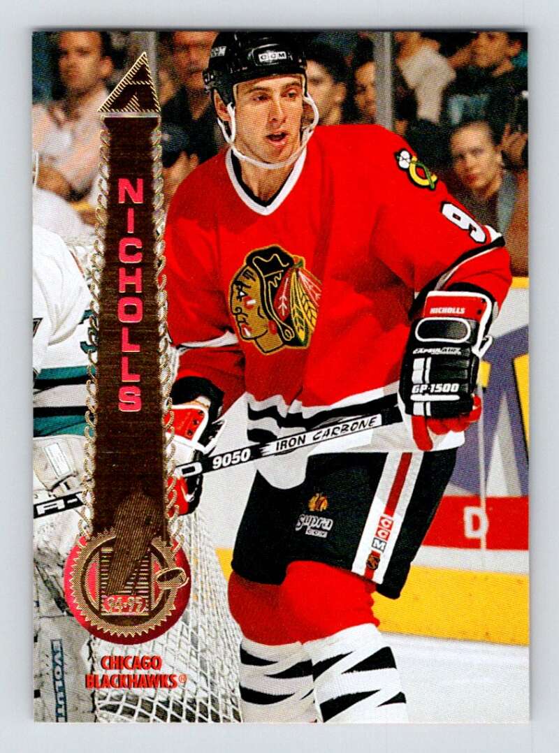 1994-95 Pinnacle #499 Bernie Nicholls Chicago Blackhawks Image 1
