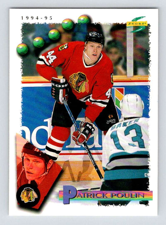 1994-95 Score Hockey #6 Patrick Poulin  Chicago Blackhawks  V90671 Image 1